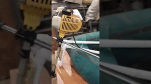 Мотор для лодки из триммера.