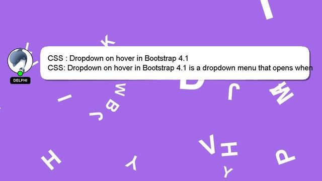 CSS : Dropdown on hover in Bootstrap 4.1 смотреть онлайн