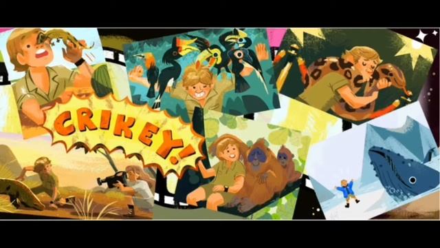 57 лет со дня рождения Стива Ирвина #GoogleDoodle смотреть онлайн