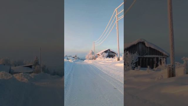 Настоящая снежная и морозная зима в Пермской глубинке