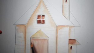 Рисуем дом мечты,осень #рисункиакварелью #art #школьныйплакат