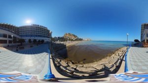 Video 360, 5K, Alicante,  Spain,  Playa Postiguet, пляжи Испании, Постигет  27. 07. 2021