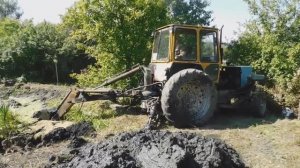 Коп пруда в САДУ трактором ЮМЗ! Часть ТРЕТЬЯ! А tractor is digging a pond