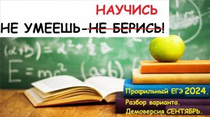 Демоверсия варианта Профильного ЕГЭ. Профиль 2025. Разбор варианта. Сентябрь.