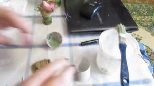 Декупаж бутылки салфеткой и бечевкой    № 17