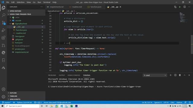 Azure Functions in Python | Timer Triggers Pt. 2 смотреть онлайн