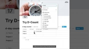D-day counter formula in Notion | Free sharing template