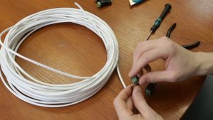 Подготовка комбинированного видеокабеля из комплекта видеонаблюдения к работе