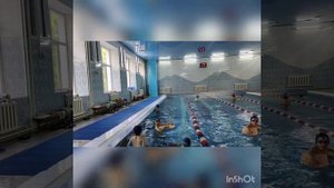 фрагмент видеоурока обучение плаванию школьников 3-4 классов в детском бассейне