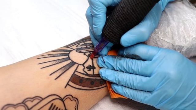 Horseshoe Tattoo Time Lapse  14RS - 13RM Needle