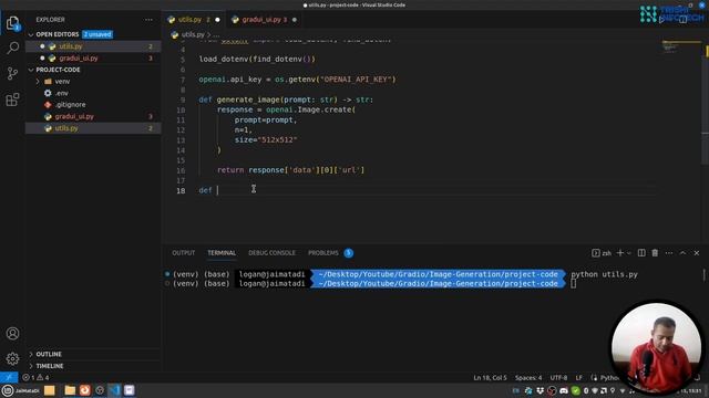 Generate images using Openai w/ Web UI | Gradio | Python