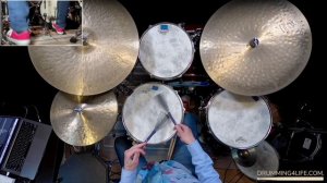 Drum Brushes Backing Track - Jazz Swing Drums Groove 110 BPM