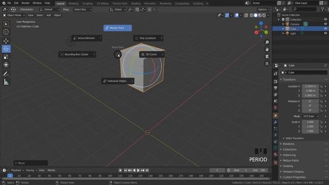 How To Change the Pivot Point Position In Blender 2.82 | How To Rotate Objects In Blender