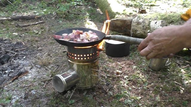 Походная еда. Экспромт. Грибной супчик с копченостями и сыром смотреть онлайн