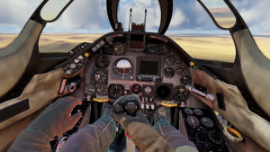 Штурмовка баз напалмом на ударном самолете A-4E Skyhawk Early в VR шлеме в War Thunder.