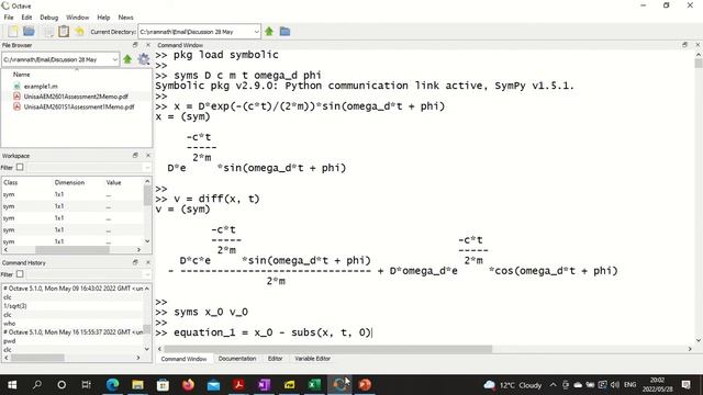 Using Gnu Octave for Symbolic Solutions in Mechanics Problems смотреть онлайн