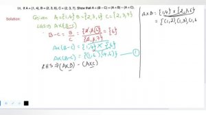 Q11 Cross Product of Set , 1st Sem BCA Exam May/June 2022/BNU/ NEP/ Mathematical Foundation