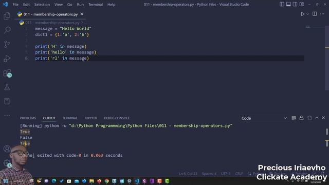 015 - Python Membership Operator | Python Tutorial for Beginners Full Course