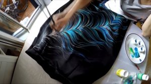 Роспись ткани акриловыми красками / acrylic painting - fabric painting
