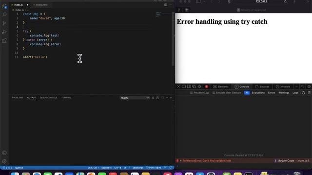 Error handling in JavaScript