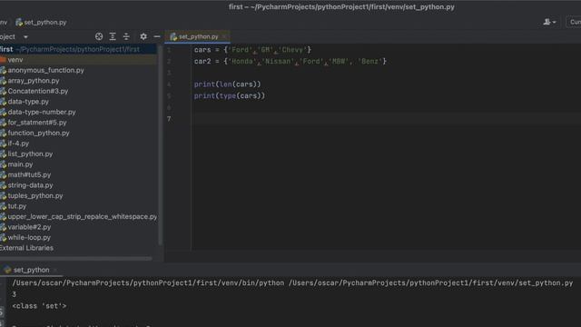 learn Python for   Beginners, Set in Python #15, how to make a set syntax in python