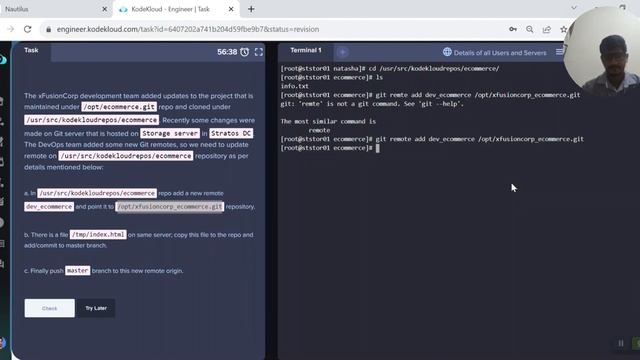 how to add remote branch in git | kodekloud task | Git Manage Remotes смотреть онлайн