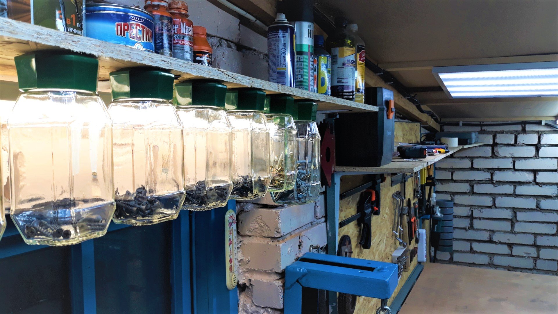 Обустройство мастерской. Система хранения. Подсветка. смотреть онлайн