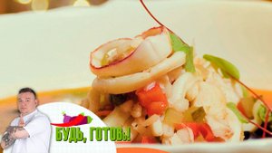 Солянка матросская с перловой крупой и кальмарами от шеф-повара