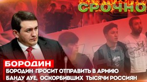 Бородин просит отправить в армию банду АУЕ, оскорбивших тысячи россиян