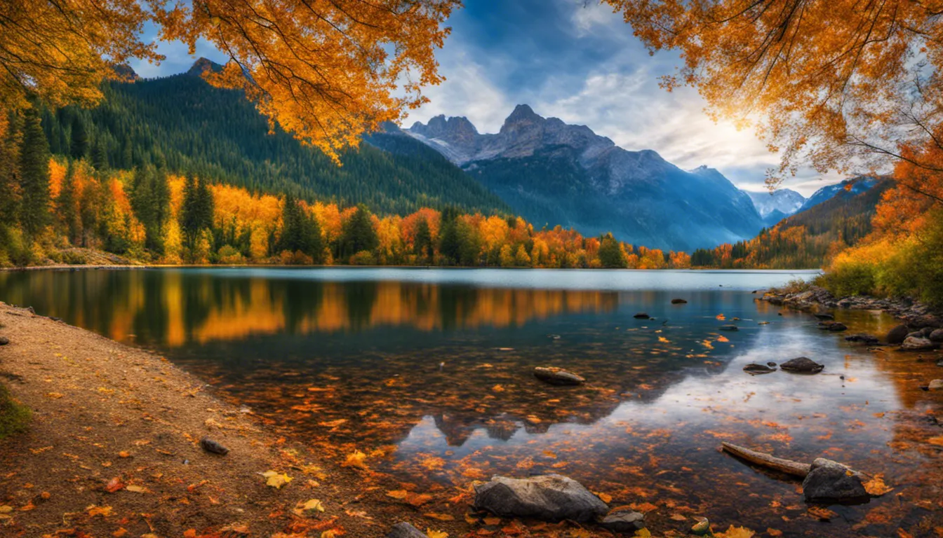 Осеннее озеро и горы