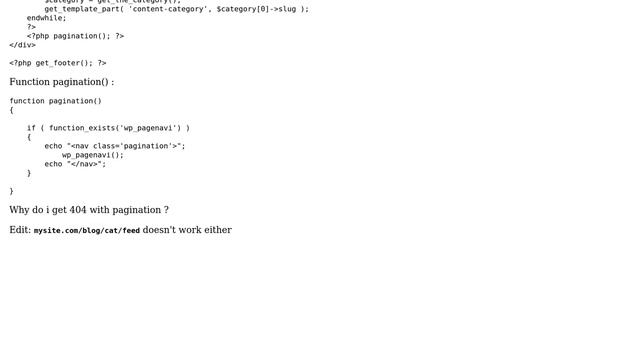 Wordpress: 404 on category.php pagination