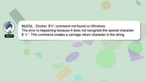 MySQL : Docker: $'\r': command not found on Windows