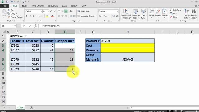 How To remove the #DIV/0 Error in Excel смотреть онлайн