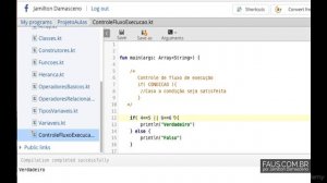 Curso kotlin  -   Controle de fluxo   if e lse 16