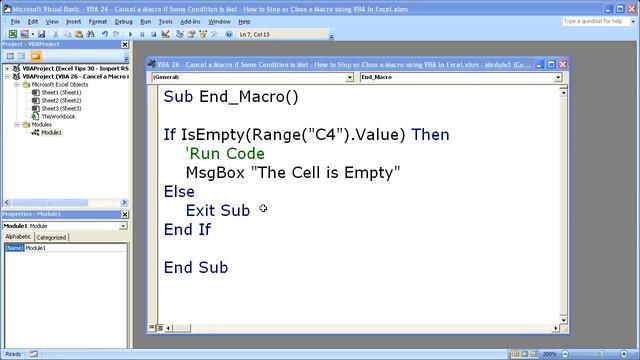 Excel Macro VBA Tip 26 - Stop Cancel or Close a Macro using VBA in Excel