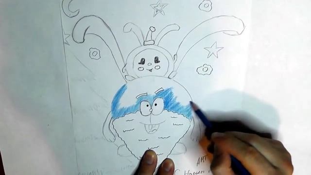 Как нарисовать Новогоднего Кроша с Крошиком ? How to draw a Christmas Crumb with a Crumb? смотреть онлайн