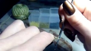 Воздушная цепочка с бисером крючком/вязание крючком