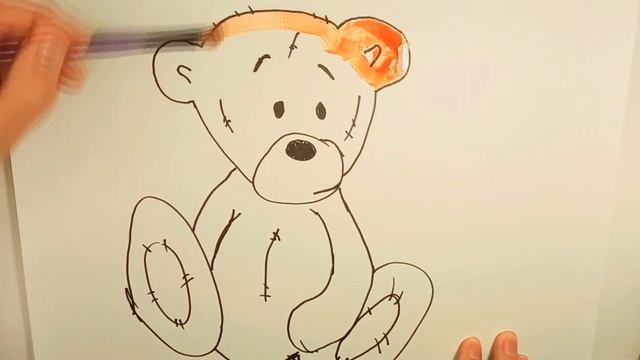 Рисуем и раскрашиваем плюшевого мишку