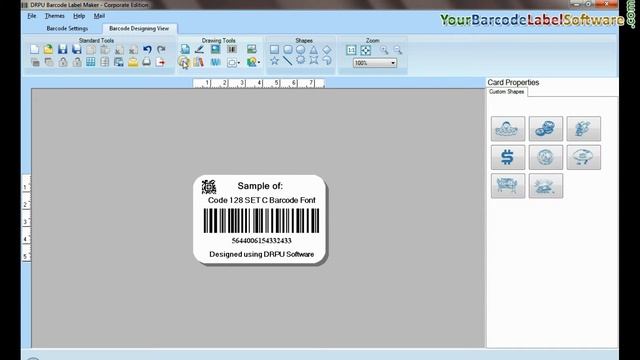 Design barcode labels with Code 128 SET C font