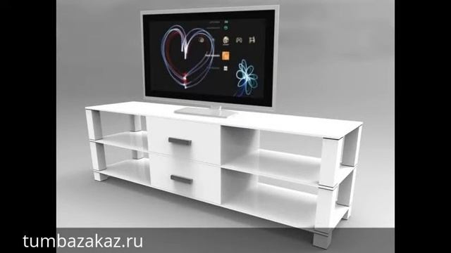 Тумбочка под телевизор Стекло Металл Н-1 белая