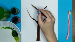 Как быстро нарисовать дерево. Рисуем зубной щеткой. Нетрадиционные техники рисования