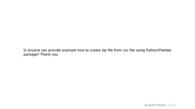 Pandas : Python/Pandas create zip file from csv