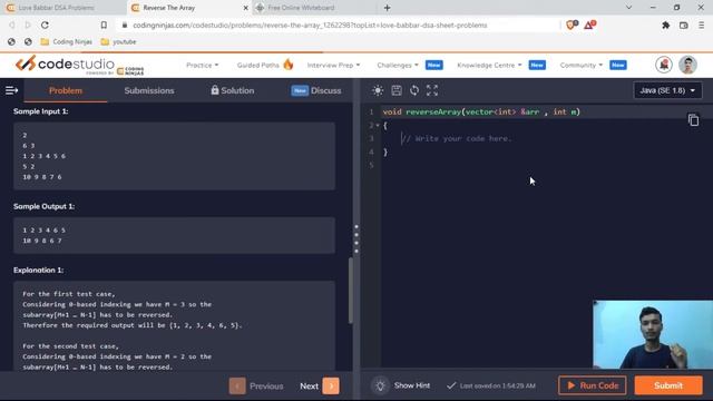 Reverse the Array after m position | Love Babbar SDE sheet | Array - 01 | #codestudio