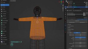 09 Как сделать простую одежду персонажа в Blender 3d