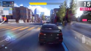 Черная Mitsubishi Lancer Evolution X на треке | Asphalt 9