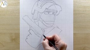 Как нарисовать военного солдата / Man with a gun drawing