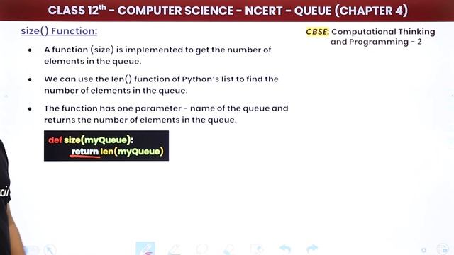 Implementation of Queue Using Python - Queue | Class 12 Computer Science Chapter 4 (2022-23)