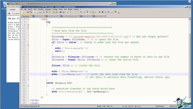016 Reading and Writing to a File | #PHP #Programming Training #Course