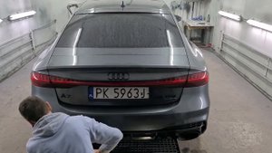 AUDI A7 C8 2018 55 TFSI with RS EXHAUST installation  DIFFUSER from AUDI S7 painted GLOSSY BLACK