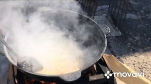 Плов на природе в казане. 12 литров казан.